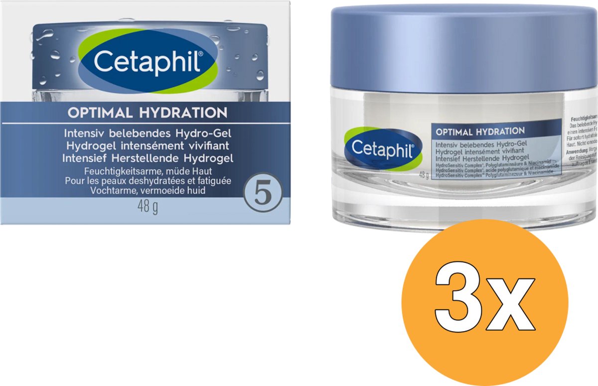 3x Cetaphil Optimal Hydration Intensief Herstellende Hydrogel (48 gr)
