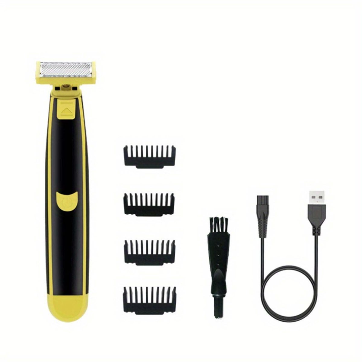 carmdering - Trimmer - Elektrische trimmer - Scheerapparaat - Baardtrimmer - Nat en droog, USB oplaadbaar, 4 opzetkammen (1-6 mm) - Afgeronde messen, antislip handvat - 60 min batterij, 17×3,5 cm - Perfect voor dagelijks gebruik en reis