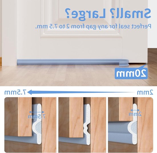 Isolerende Sealing voor Ramen en Deuren, Dubbele Isolatie, Geluidsisolatie, Waterdicht, Zelfklevend, Koude Bescherming (Grijs, 3 Meter) van Merkloos — afbeelding 4