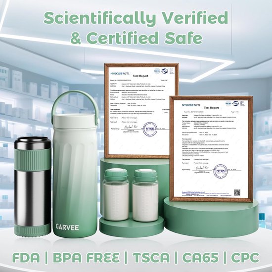 Draagbare Moedermelk Koeler & Warmer - 24 Uur Koeling - Inclusief 2 Bewaarflessen (300ml) - Kolf Accessoires voor Onderweg & Reizen - BPA-vrij - Groen — afbeelding 4