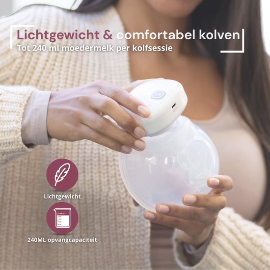 Youha Elektrische Dubbele Draadloze Borstkolf - Handsfree & BPA-Vrij - 24mm - Incl. Moedermelk Bewaarzakjes & Tepelmeter