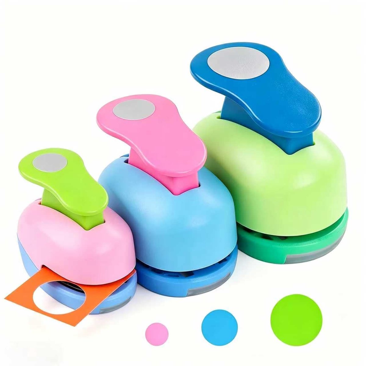 Ronde Stansset met 3 Stansen voor DIY, Knutselen en Scrapbooking - Cirkelvormige Motieven voor Cadeaulabels en Creatieve Projecten (8mm, 15mm, 25mm)