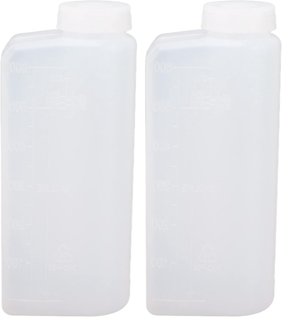 Professionele 2-stuks 600ML 2-takt olie mengfles voor kettingzaag en strijkmachine, ideaal voor brandstofmix