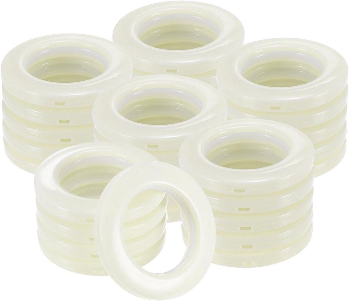 Set van 25 Gordijnringen, 40mm Binnen Diameter, Plastic Clip Oogringen, Geluidsarm, Ideaal