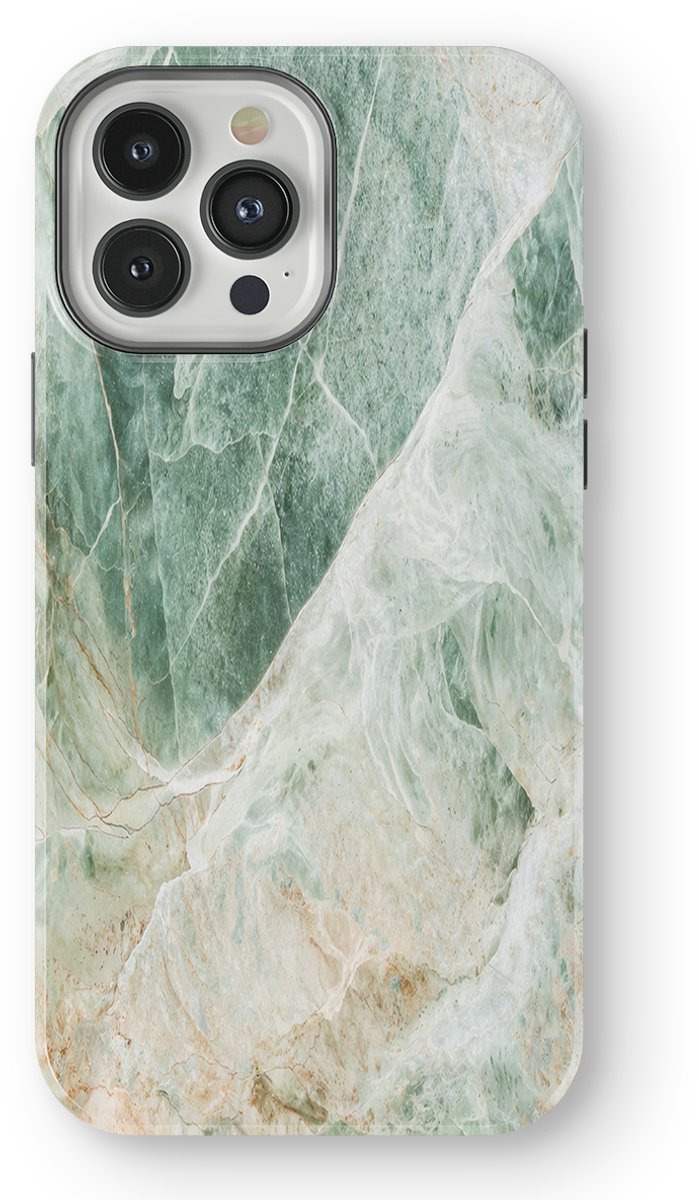 DripCase Hoesje geschikt voor iPhone 13 Pro Marmer | Marble Moods | Magnetisch Opladen | 2-in-1 Ontwerp | Luxe Marmeren Case geschikt voor iPhone 13 Pro Seafoam Marble