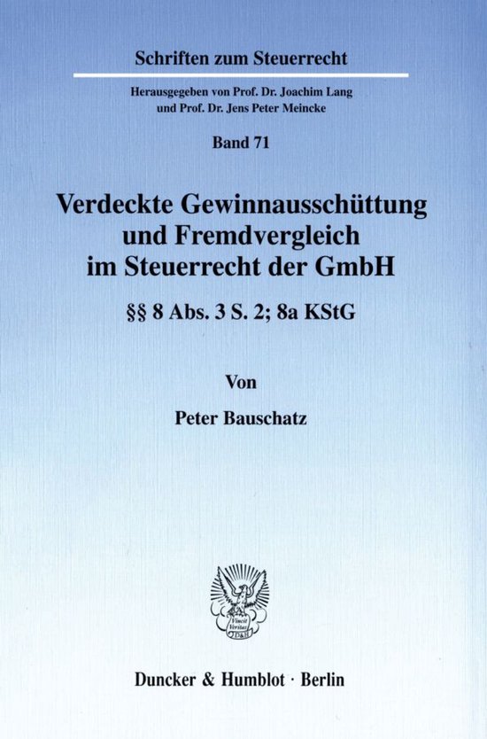 Verdeckte Gewinnausschüttung und Fremdvergleich im Steuerre ... - cover