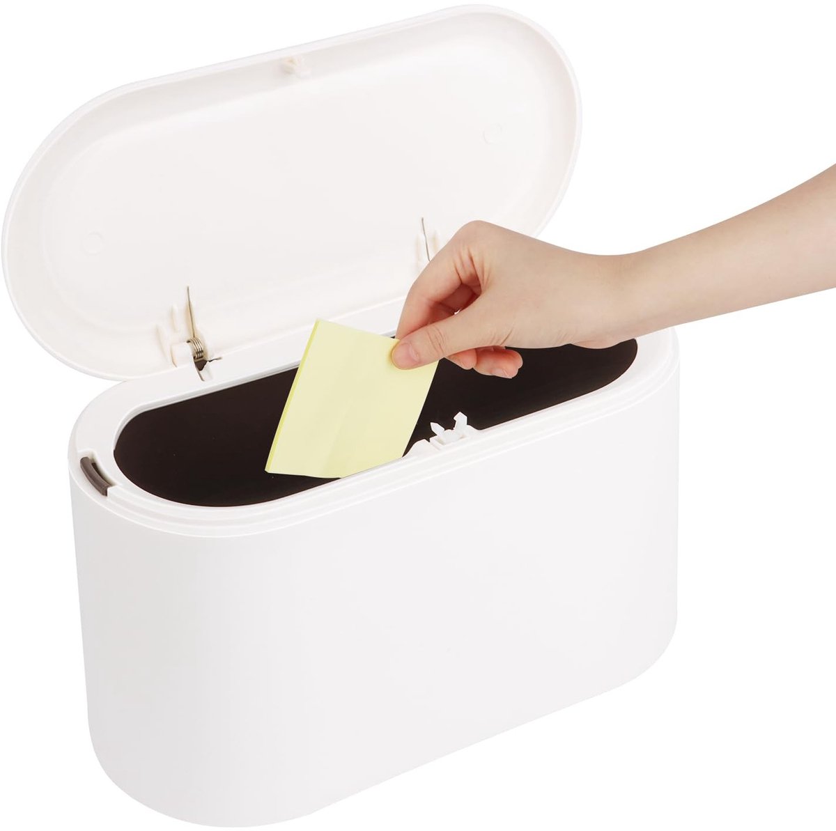 Golden crown - Tafelafvalbak - Mini Afvalbin - Pop-up Deksel - Wit - Compacte Afvalbak - Geschikt voor Keuken, Badkamer en Kantoor - 1 Stuk