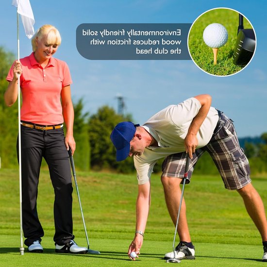 100 Stuks Biologisch Afbreekbare Golf T-shirts van Hout - 70mm Lange Golf Tees voor Driver en Golfmat — afbeelding 2
