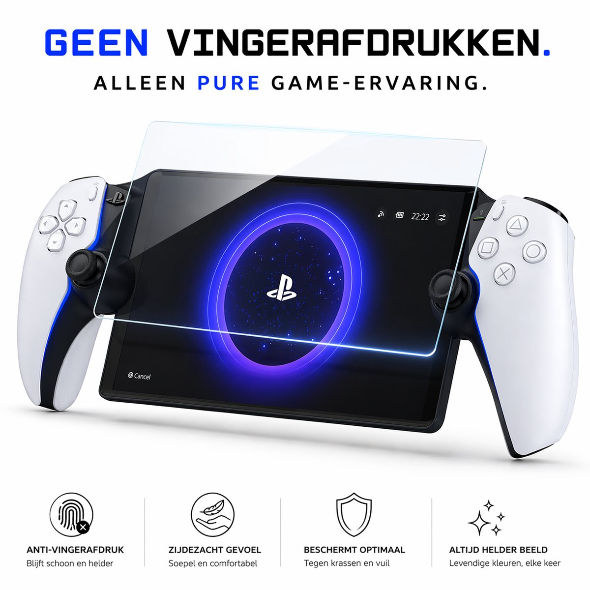 PlayCool Anti Blue Light Screen Protector Glas geschikt voor Playstation Portal Remote Player voor PS5®-console - Set van 2 stuks – foto 7