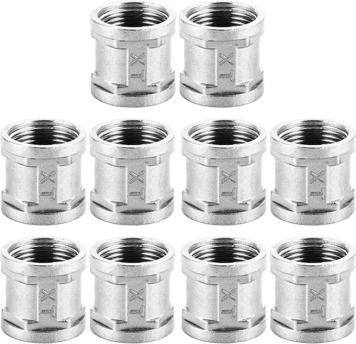 10-delige tankvoeding 3/4 inch, dubbele vrouwelijke draad, roestvrij staal, connector en verlenging voor pijpverbindingen