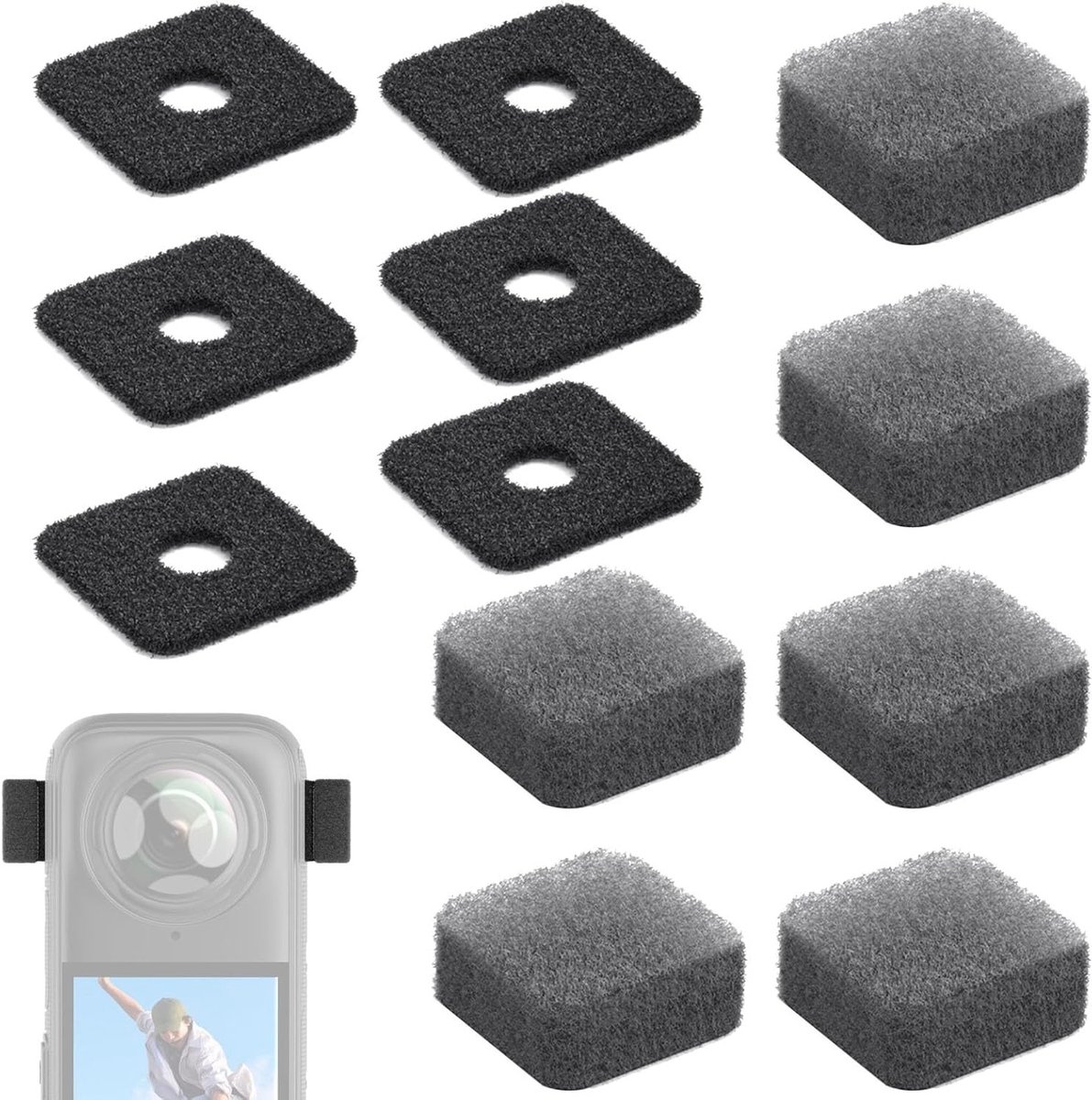 Set van 6 Microfoons met Windfilter en Accessoires voor Geluidsopname, Ideaal voor Buitengebruik, Vermindert Windruis en Verbeterd Geluidskwaliteit