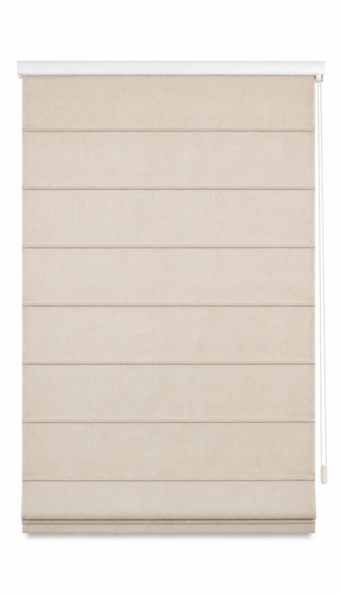 Sencys Dubbel Vouwgordijn 60x180 cm – Beige – Lichtdoorlatend & Verduisterend – Inclusief Aluminium Rail