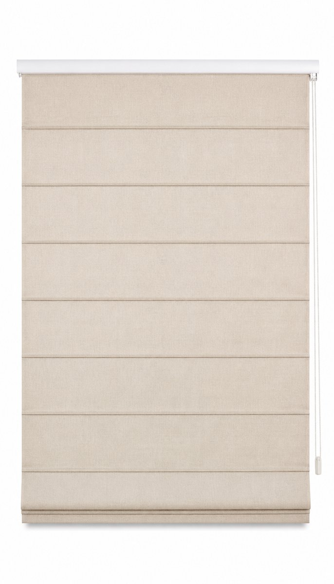 Sencys Dubbel Vouwgordijn 60x180 cm – Beige – Lichtdoorlatend & Verduisterend – Inclusief Aluminium Rail