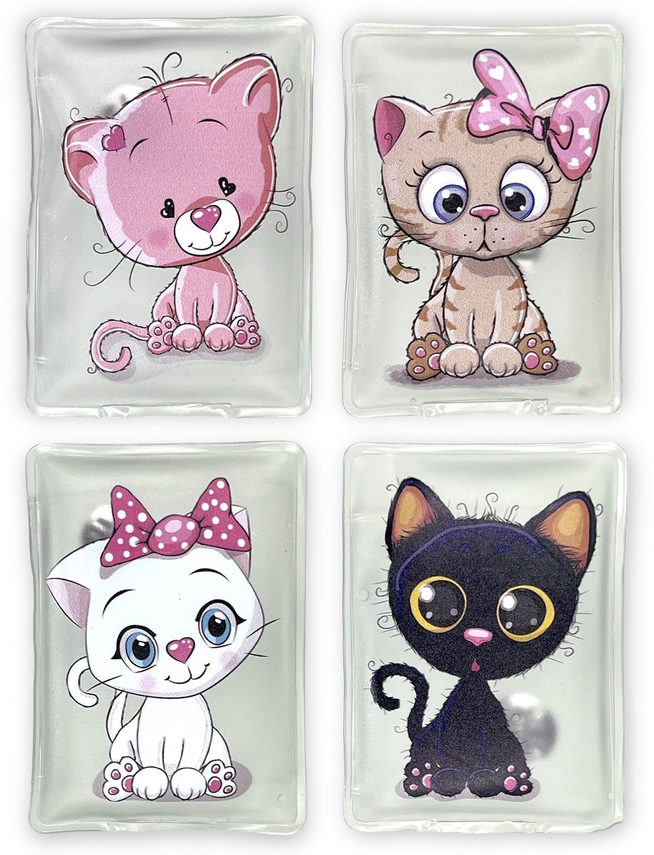 Set van 4 Herbruikbare Handwarmers met Schattige Katten - Perfect voor Koude Dagen
