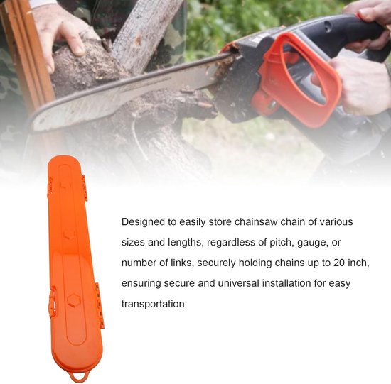 Ketting Zaag Opbergkoffer - Ketting Opberger Houder - Kettingen Organiseren - Grote Capaciteit - Tot 20 Inch - Oranje — afbeelding 2