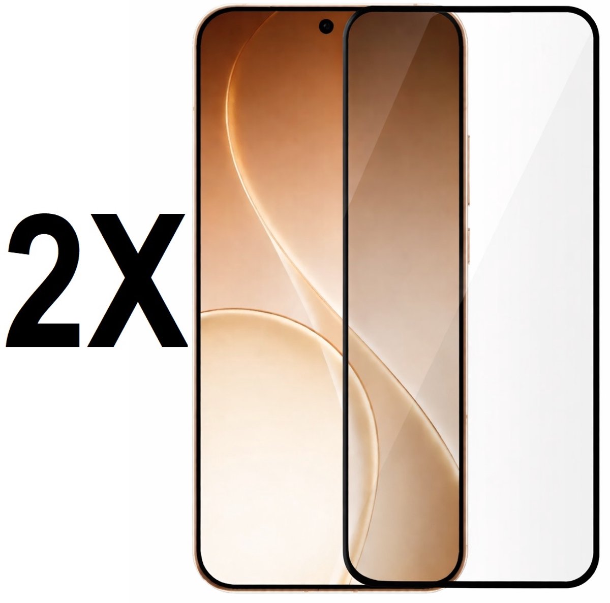 Screenprotector - geschikt voor Oppo Reno 15 Pro - FULL COVER - Beschermglas - Glasplaatje - Screen Protector - Tempered glass geschikt voor Oppo Reno 15 Pro - 2 stuks