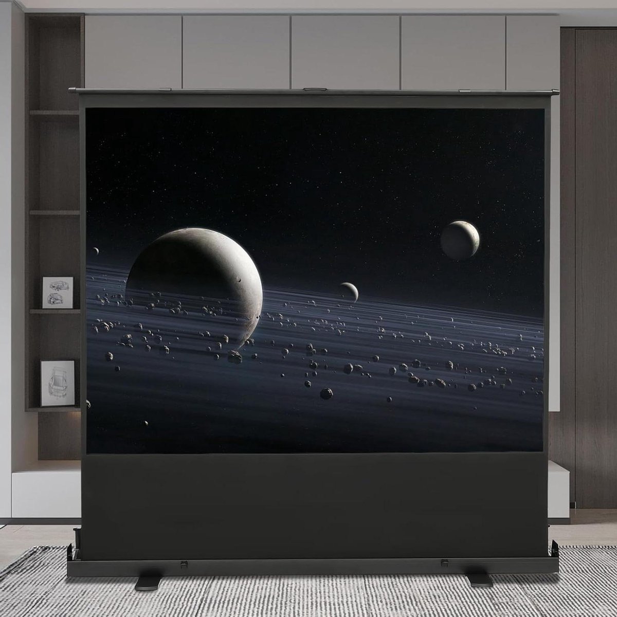 Projectiescherm - Scherm Rolbaar - Thuisbioscoop - Zelfnivellerend - 80 Inch - Mat Wit