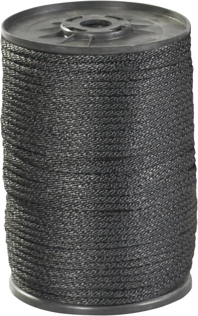 Nylon Gevlochten Touw - Stevig Touw - Materiaal Transport - Bestand tegen Slijtage - 500 voet x 1/4 inch - Zwart