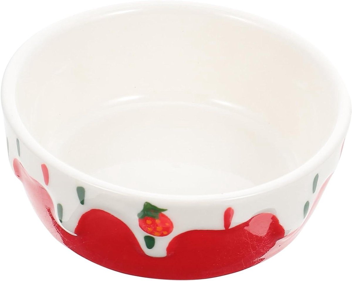 Voerbak Kleine Dieren - Voerbak Hamster Konijn - Voer en Water Geven - Keramisch Glad Oppervlak - 1 Stuk - Rood