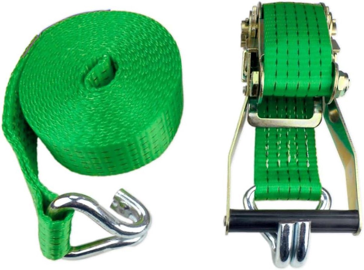 Ratelband Sjorriem - Bevestigingsriem Aanhanger - Veilig Transport - Europees Product EN 12195-2 - 12 m 4 stuks - Grijs