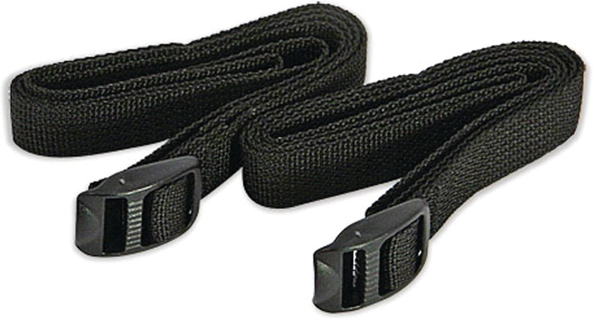 Kampeerbanden - Reis Riemen - Kampeerspullen Vastzetten - Nylon Webbing - 2 Stuks - Zwart