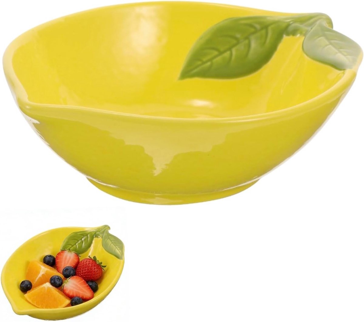 Lemonvormige keramische appetizerborden voor snacks, desserts en salades - veelzijdige serveerschalen voor fruit en kruiden