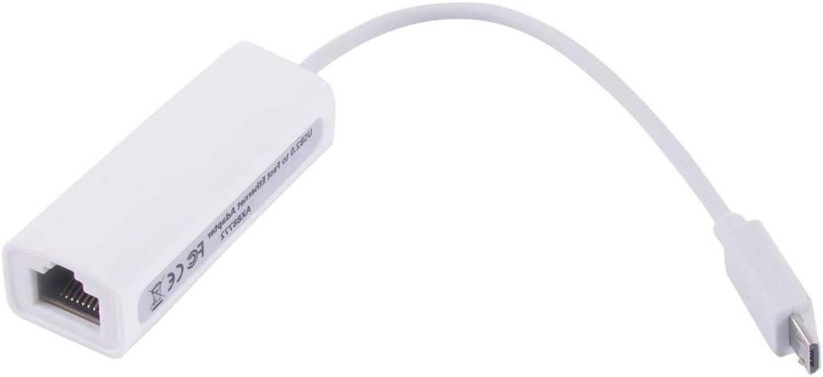 Ethernet Adapter - Lan Converter - Internet Verbinding - Micro USB 2.0 - 100 Mbps - Zwart