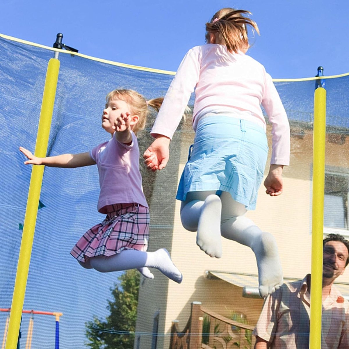 Trampoline Paalhoezen - Paal Beschermers - Trampoline Veiligheid - Schuimrubber Vulling - 40 CM - Zwart