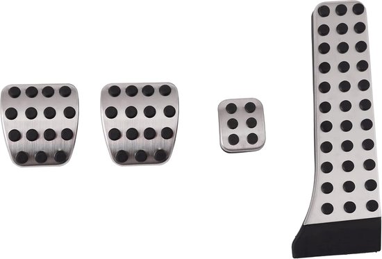 Pedalen Set - Auto Interieur - Verbeterde Grip - Roestvrij Staal - 5 Delig - Zilver van Merkloos — afbeelding 4