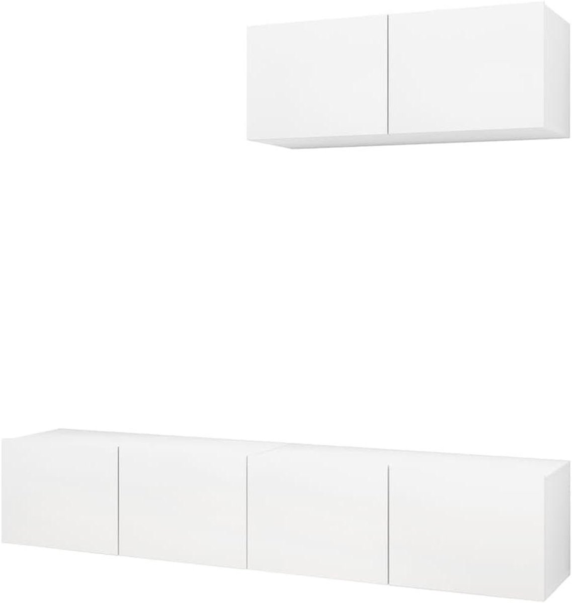 TV meubel set - Wandmeubel Multimedia - Opbergen en Decoreren - Moderne Stijl - 80 cm - Wit