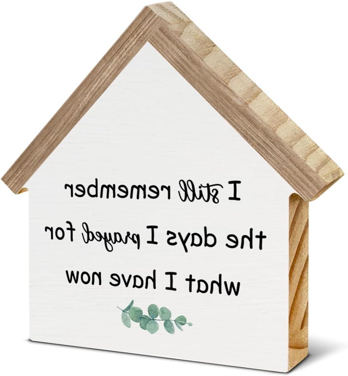 Houten Huis Decoratie - Woonplakkaart - Warme Sfeer Creëren - Unieke Huisvorm - 14 x 14 cm - Meerkleurig