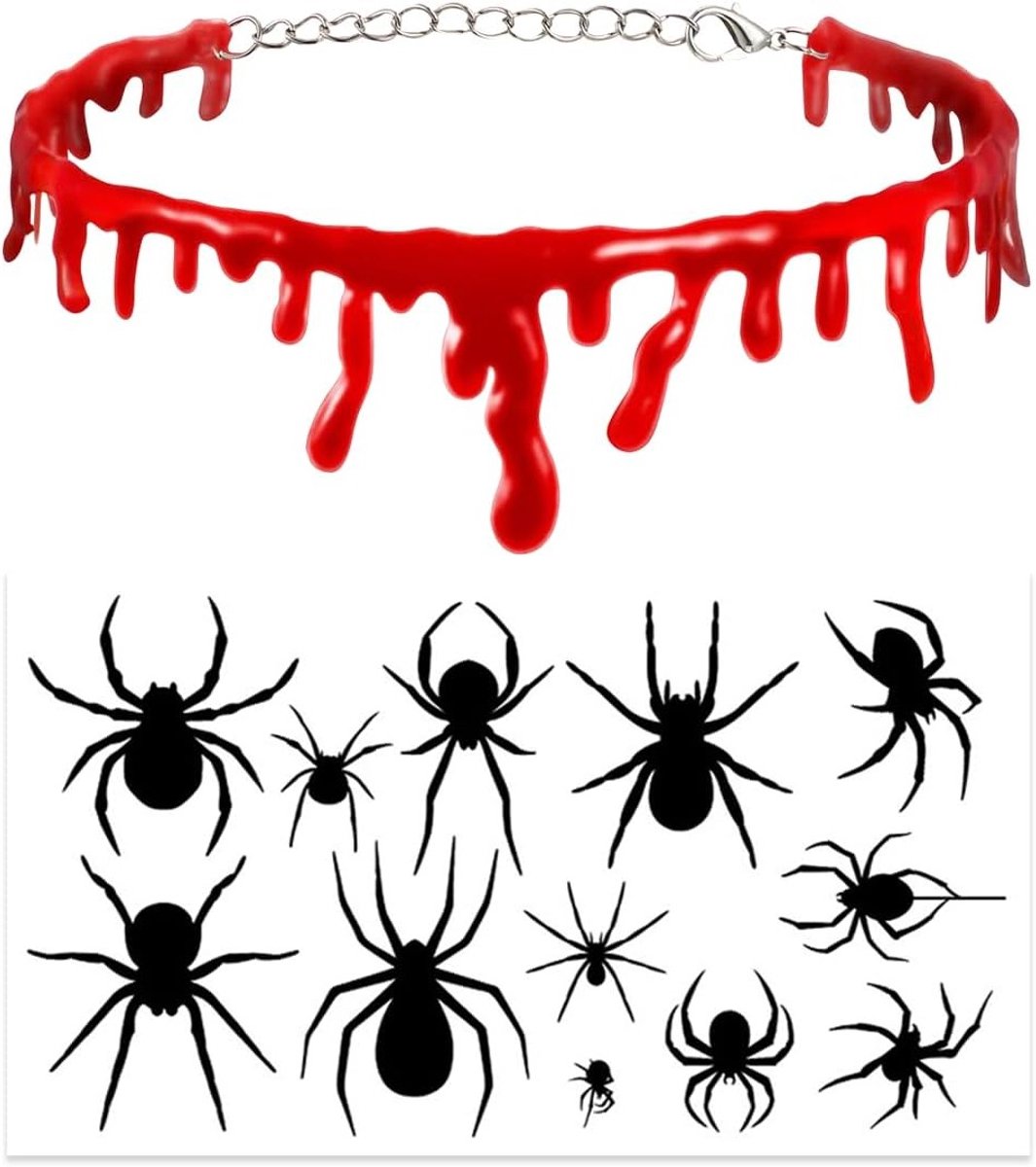 Halloween Ketting voor Vrouwen, Haaraccessoire voor Feestjes, Halloween Kostuum, Versieringen voor Carnaval, Unieke Haarband en Tatoeages