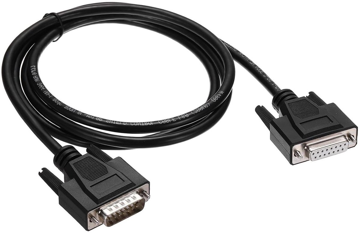 Seriële Kabel - DB15 Kabel - Gegevenscommunicatie - 28AWG Koperdraad - 1.5 meter - Zwart