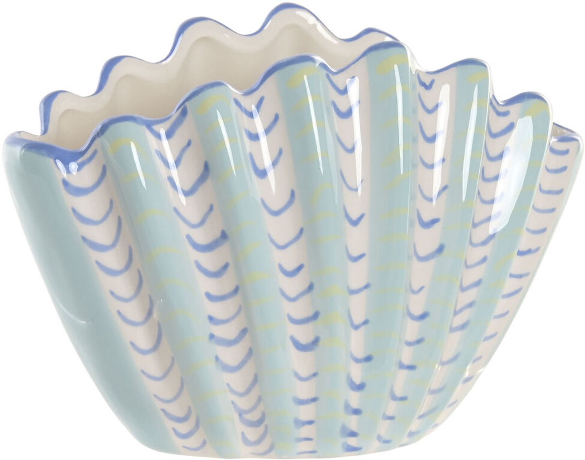 Vaas Home ESPRIT Hemelsblauw Keramiek Schelp Mediterrane 22 X 11,3 X 15 CM