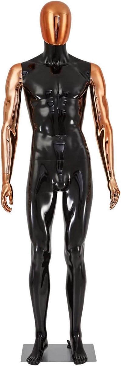 Mannequin Display Figuur - Etalagepop Hoofd Armen - Kleding Presenteren - Glanzend Gelakt - 99 Centimeter Borst - Zwart