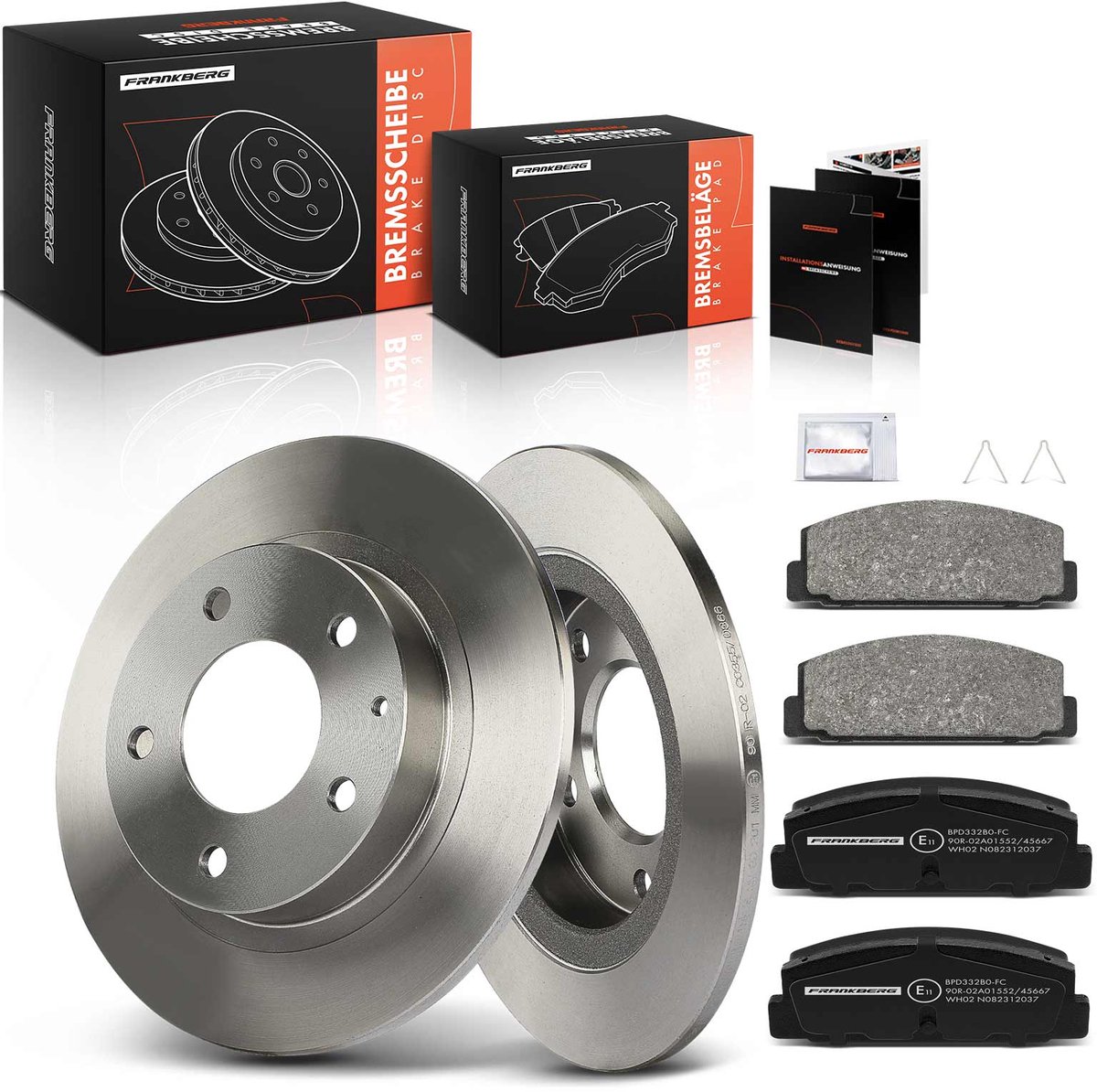 Frankberg 2x remschijven 4x remblokken achteras voor Mazda