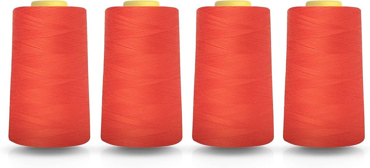 Naaimachine Garen - Polyester Draad - Naaien en Quilten - 100% Polyester Materiaal - 5000 Yards Kegels - Oranje