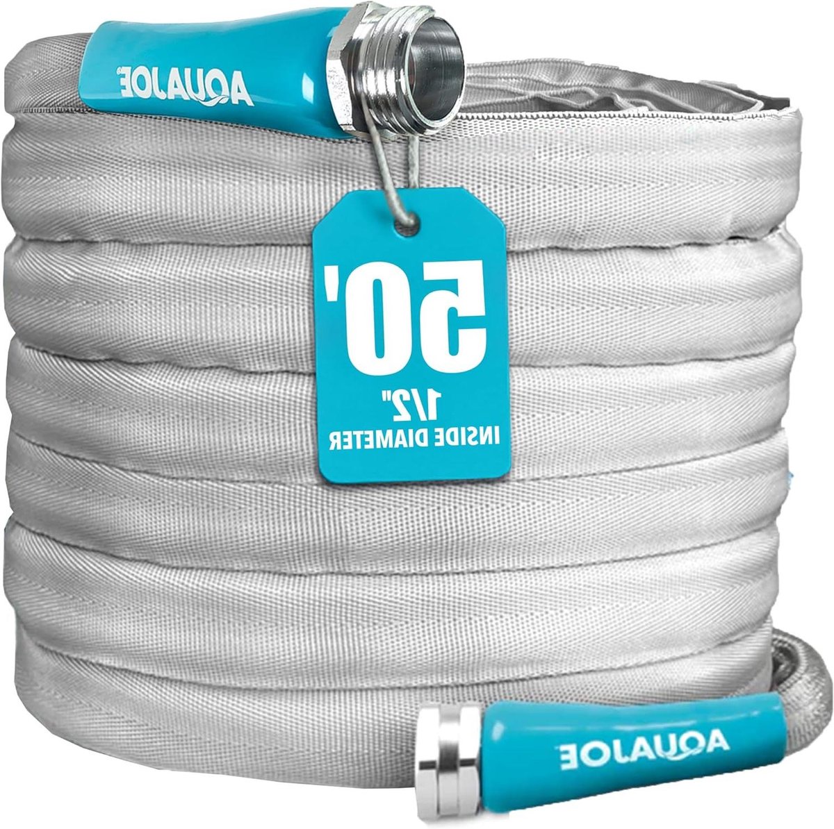 Tuinslang Fiberjacket - Flexibele tuinslang - Tuin bewateren - Scheur- en slijtvaste stof - 15 meter - Grijs