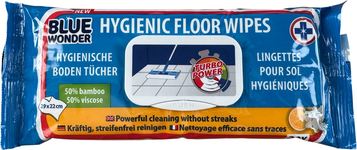 Blue wonder hygiënische vloerdoekjes -1X 20 stuks- Reinigingsdoekjes- Allesreinigerdoekjes- Vloerreiniging