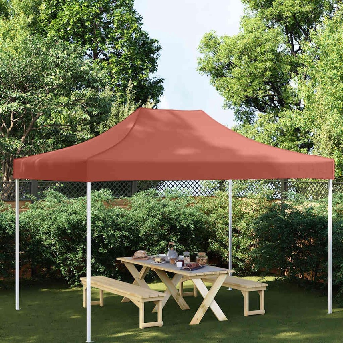 Partytentdak - Tentdak Vervanging - Feestelijke Bescherming - UV- en Waterbestendig - 4 x 3 m - Terracotta