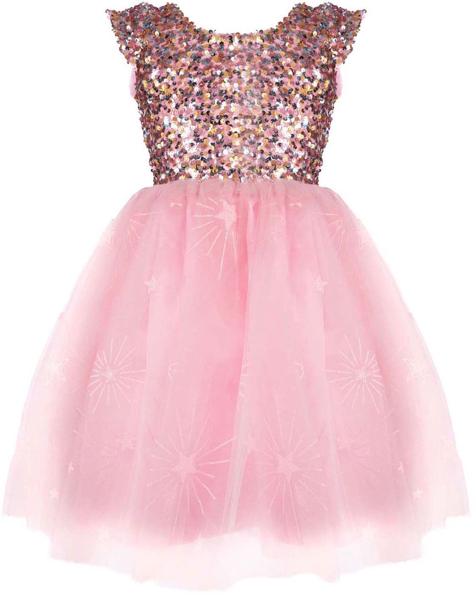 Great Pretenders glitterjurk prinsessenjurk roze 7-8 jaar kind verkleed.