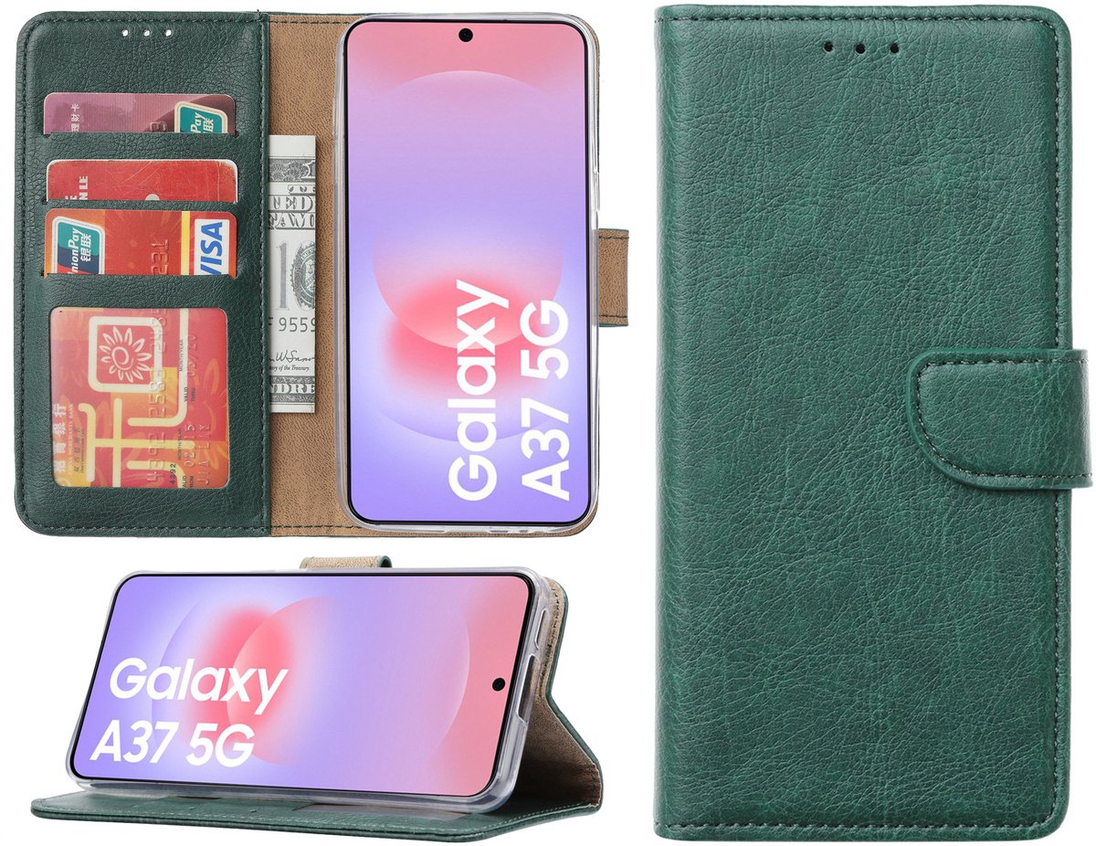 Hoesje geschikt voor Samsung Galaxy A37 hoesje - Arara bookcase - Groen