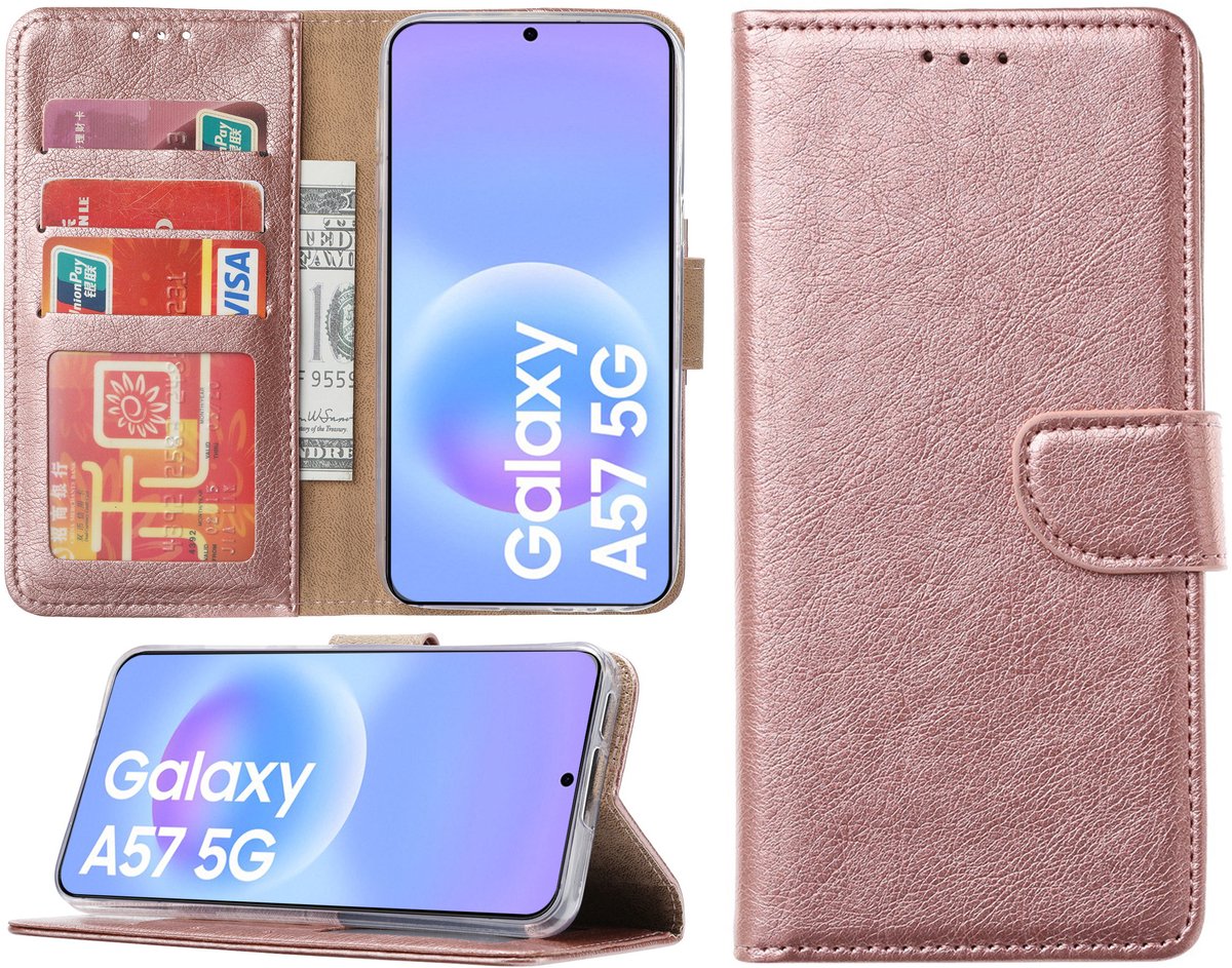 Hoesje geschikt voor Samsung Galaxy A57 hoesje - Arara bookcase - Rosegoud