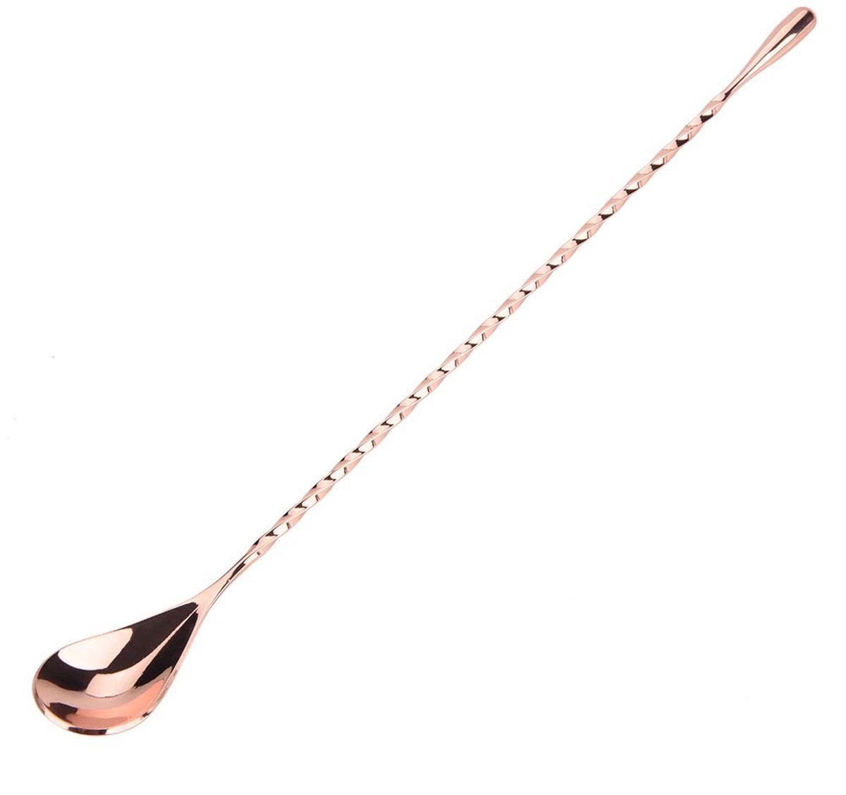 aladdien - Cocktail Mengen Stok - Rvs Lange Steel Lepel - Antislip Handvat - Rose Goud - Mengtool voor Barman - Geschikt voor Drank en Koffie