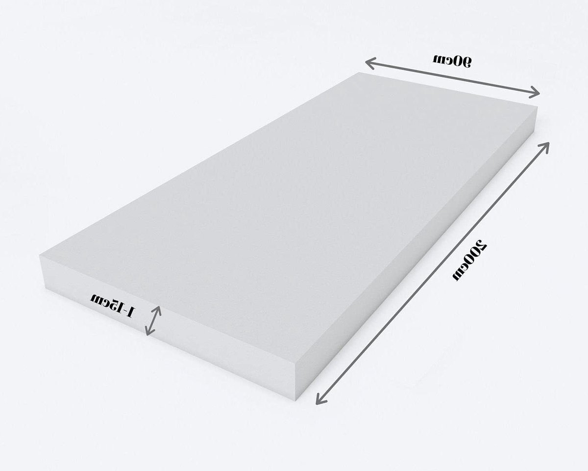 Koudschuim Matras - Schuimrubber Plaat - Palletkussens Maken - Koudschuim T25 - 200x90x10 cm - Wit