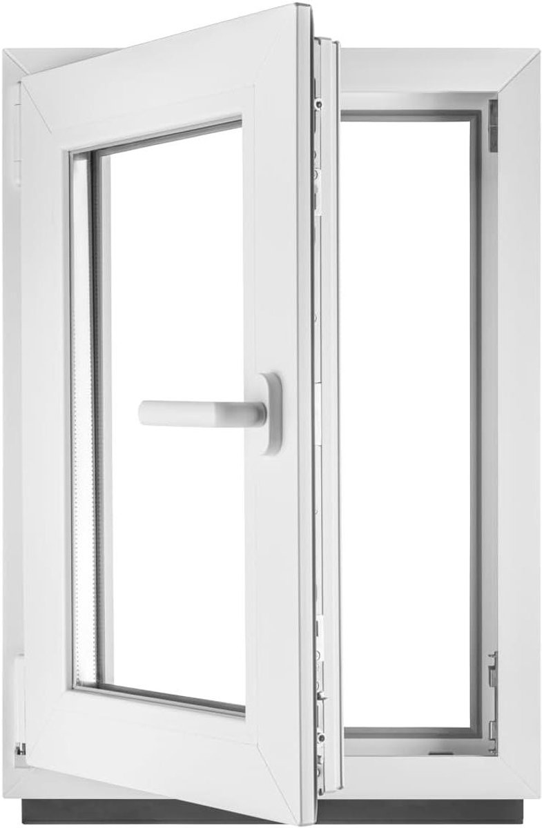 Kunststof raam - Draai-kiep raam - Comfort verbeteren - 4 kamer profiel - 40 x 65 cm - Wit