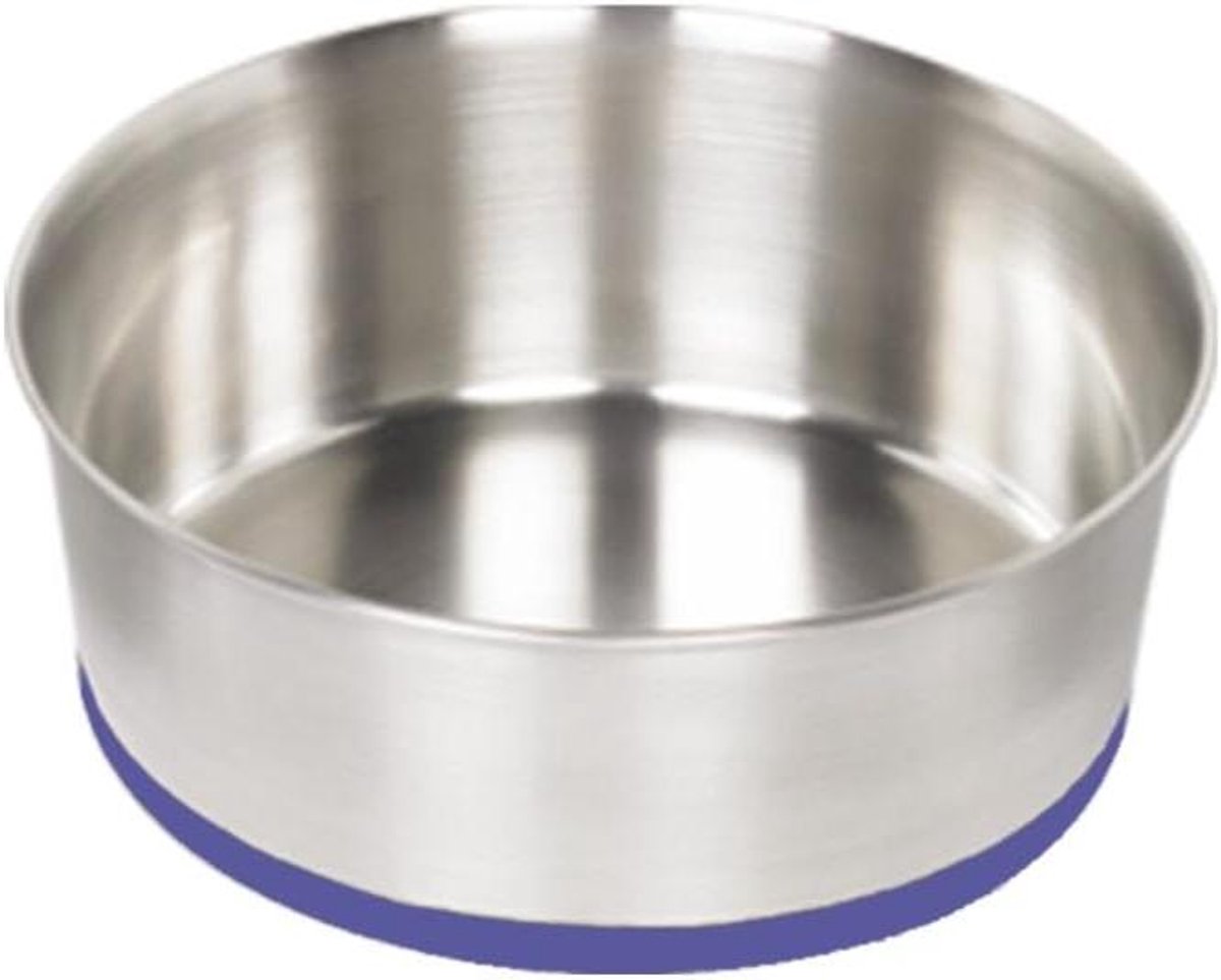 RVS Voerbak Hond - Hondenbak Non-slip - Voerbak Stabiliseren - Zwaar Uitvoering - 21 cm 1.9 liter - Zilverkleurig