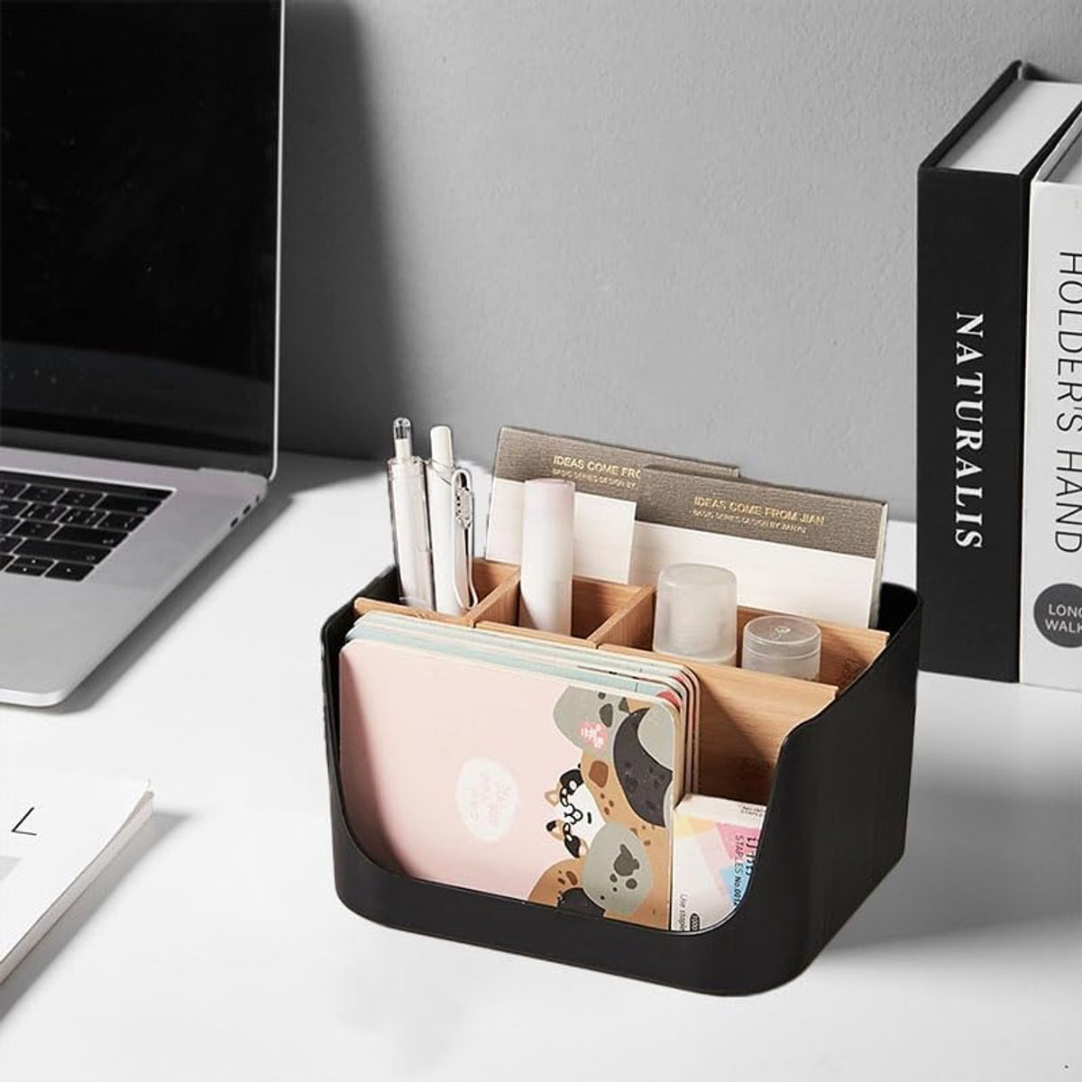Houten bureau-organizer met 5 vakken voor kantoor en thuis — cadeau in Cadeau-ideeën - foto 8