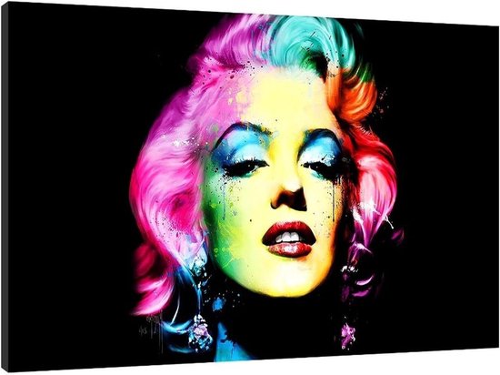Marilyn Monroe Canvas - Wanddecoratie Foto - Huis Inrichten - Klaar om op te hangen - 76x50 cm - Meerdere kleuren