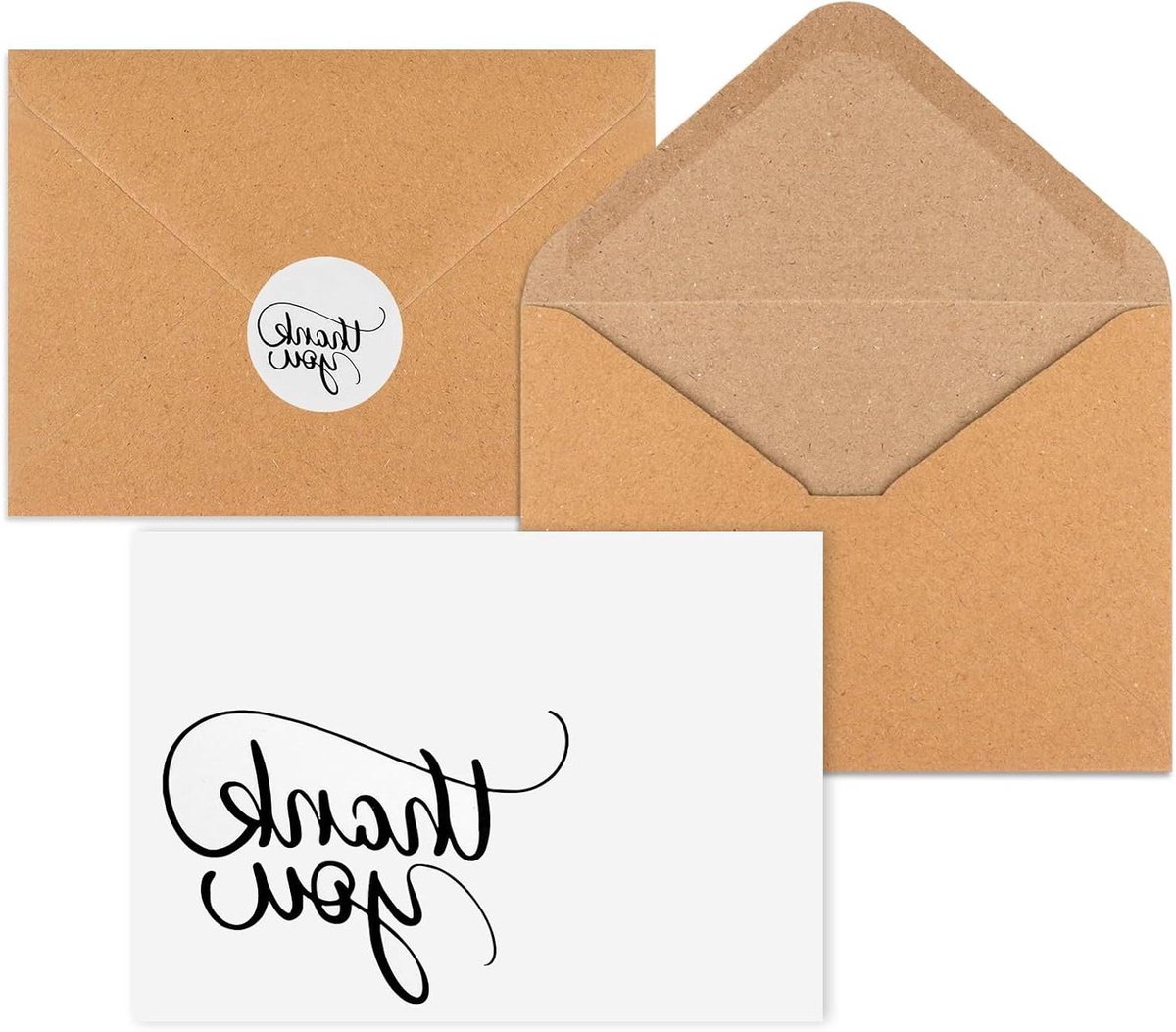 Bedankkaartjes Babyborrel - Wenskaarten Set - Gasten Bedanken - Premium Kwaliteit Karton - 3.5 x 5 Inch - Donker Wit